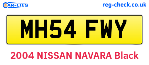 MH54FWY are the vehicle registration plates.