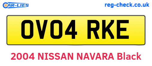 OV04RKE are the vehicle registration plates.