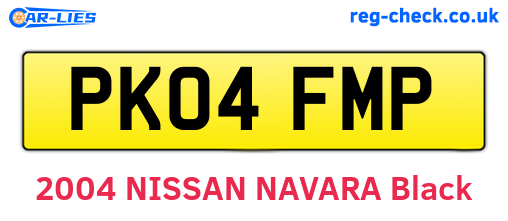 PK04FMP are the vehicle registration plates.