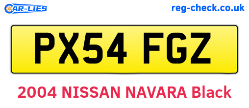 PX54FGZ are the vehicle registration plates.