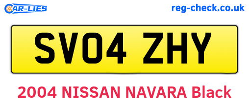 SV04ZHY are the vehicle registration plates.