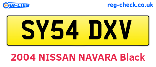 SY54DXV are the vehicle registration plates.