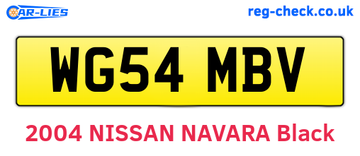 WG54MBV are the vehicle registration plates.