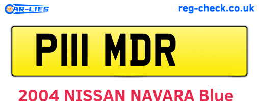 P111MDR are the vehicle registration plates.