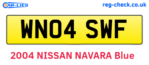 WN04SWF are the vehicle registration plates.