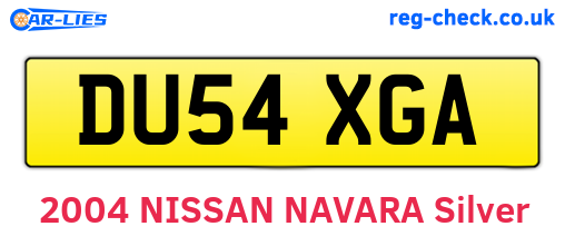 DU54XGA are the vehicle registration plates.