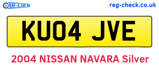 KU04JVE are the vehicle registration plates.