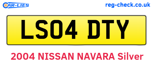 LS04DTY are the vehicle registration plates.