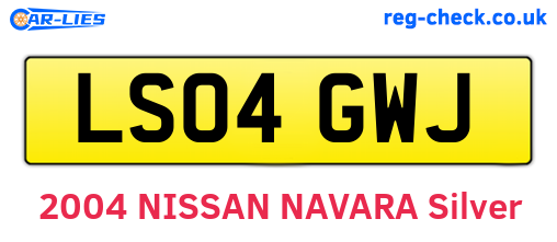 LS04GWJ are the vehicle registration plates.