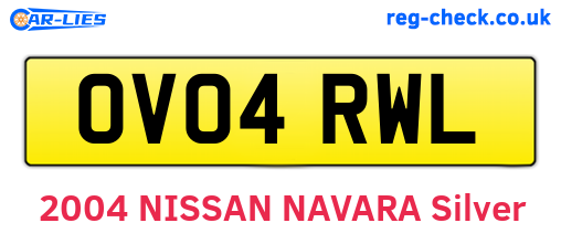 OV04RWL are the vehicle registration plates.