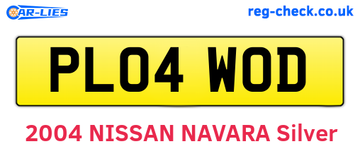 PL04WOD are the vehicle registration plates.