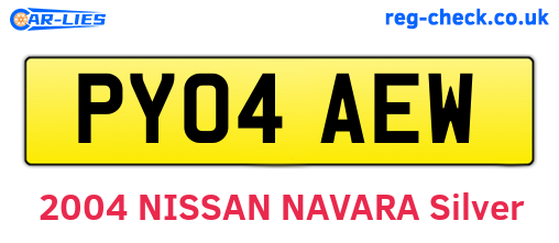 PY04AEW are the vehicle registration plates.