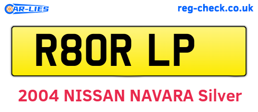 R80RLP are the vehicle registration plates.