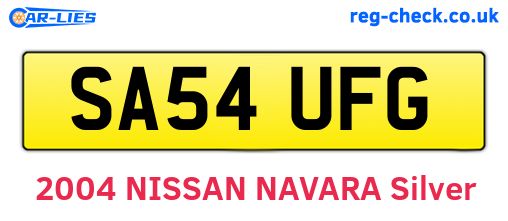 SA54UFG are the vehicle registration plates.