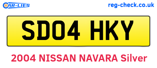 SD04HKY are the vehicle registration plates.