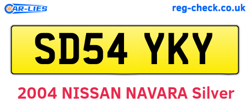 SD54YKY are the vehicle registration plates.