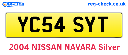 YC54SYT are the vehicle registration plates.