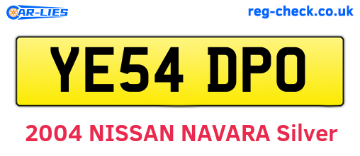 YE54DPO are the vehicle registration plates.