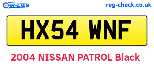 HX54WNF are the vehicle registration plates.