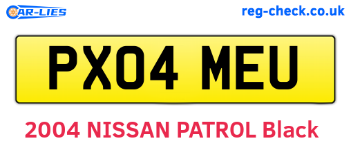 PX04MEU are the vehicle registration plates.