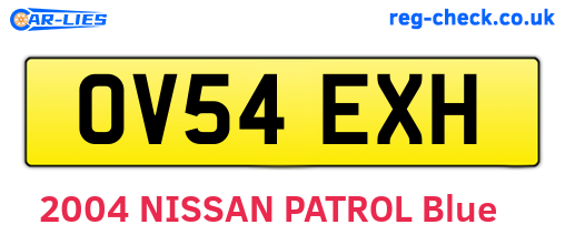 OV54EXH are the vehicle registration plates.