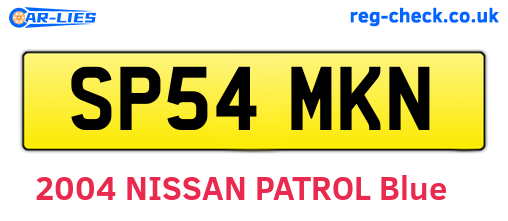 SP54MKN are the vehicle registration plates.