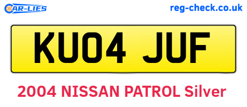 KU04JUF are the vehicle registration plates.