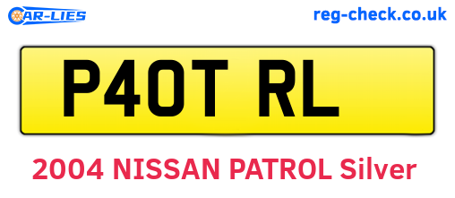 P40TRL are the vehicle registration plates.