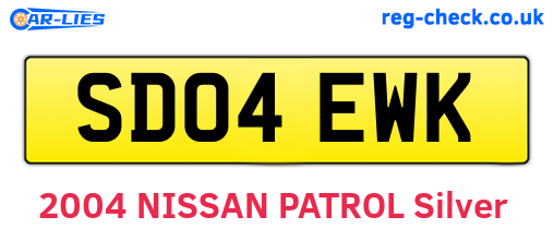 SD04EWK are the vehicle registration plates.