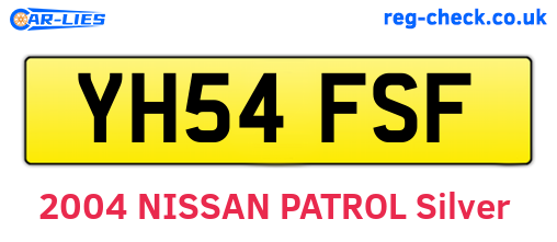 YH54FSF are the vehicle registration plates.
