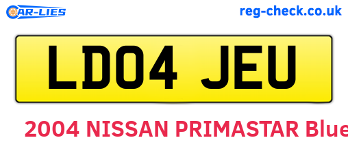 LD04JEU are the vehicle registration plates.