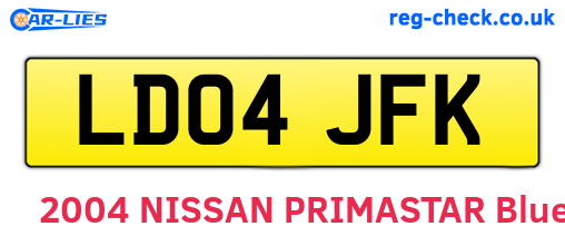 LD04JFK are the vehicle registration plates.