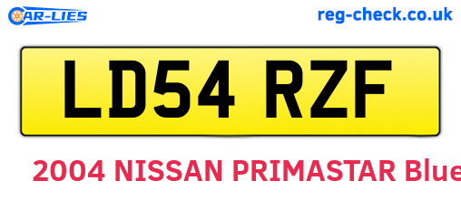 LD54RZF are the vehicle registration plates.