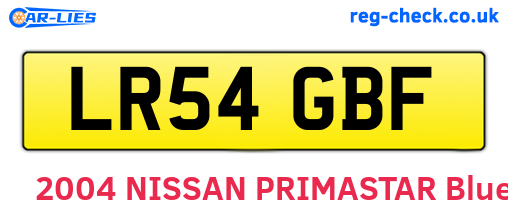LR54GBF are the vehicle registration plates.