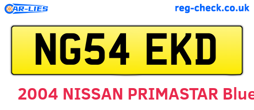NG54EKD are the vehicle registration plates.