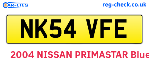 NK54VFE are the vehicle registration plates.