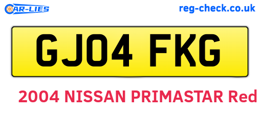 GJ04FKG are the vehicle registration plates.