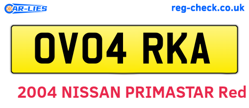 OV04RKA are the vehicle registration plates.