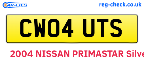 CW04UTS are the vehicle registration plates.