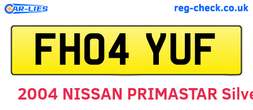 FH04YUF are the vehicle registration plates.