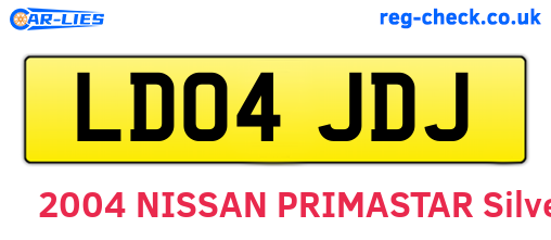 LD04JDJ are the vehicle registration plates.