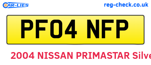 PF04NFP are the vehicle registration plates.