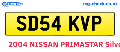 SD54KVP are the vehicle registration plates.