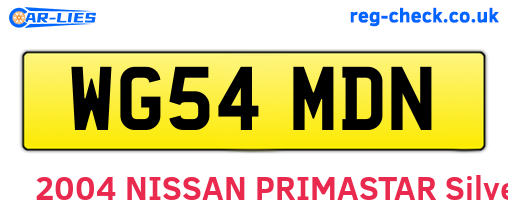 WG54MDN are the vehicle registration plates.