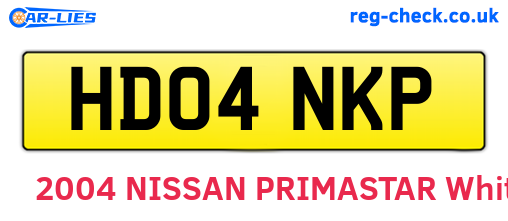 HD04NKP are the vehicle registration plates.