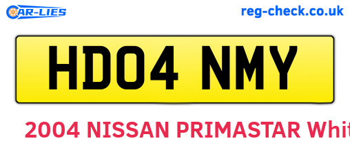 HD04NMY are the vehicle registration plates.