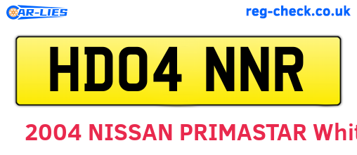HD04NNR are the vehicle registration plates.