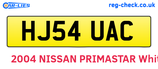 HJ54UAC are the vehicle registration plates.