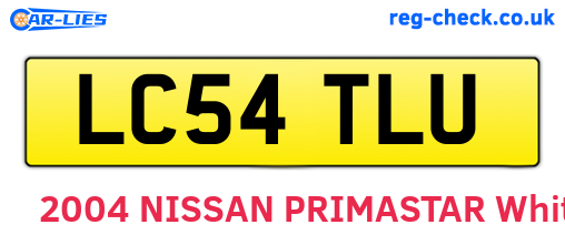 LC54TLU are the vehicle registration plates.