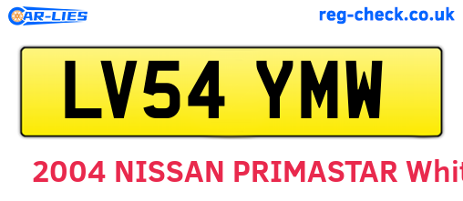 LV54YMW are the vehicle registration plates.
